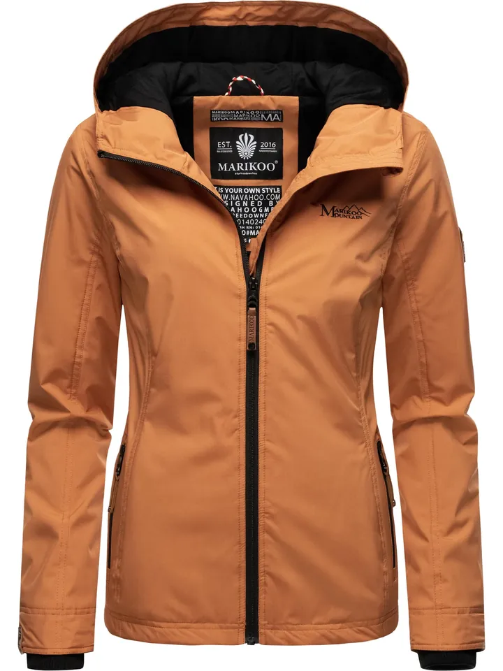 MARIKOO Chaqueta de entretiempo 'Brombeere' marrón claro / negro