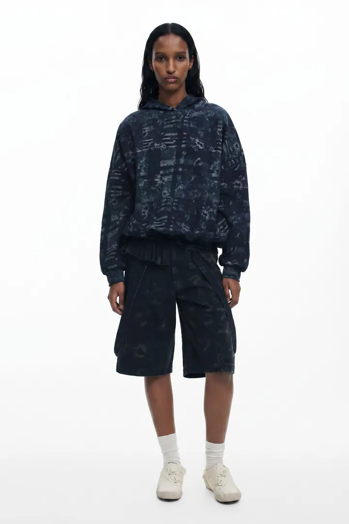 Desigual, Sudadera Oversize Collina Strada, Algodon, Negro, L/XL