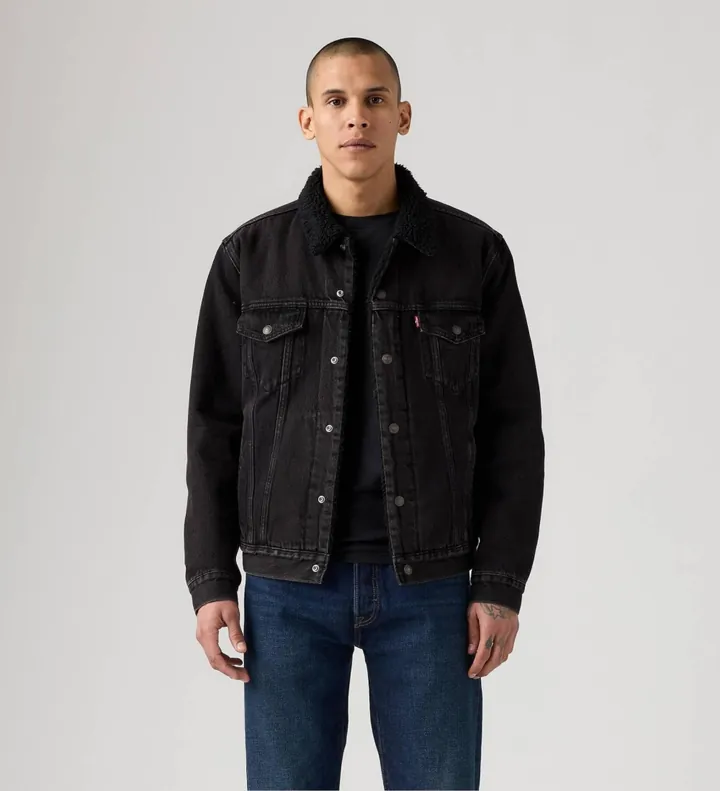 Levi's para hombre. 16365-0291 Chaqueta Type Sherpa Trucker Giv it negro (L), Casual, Algodón