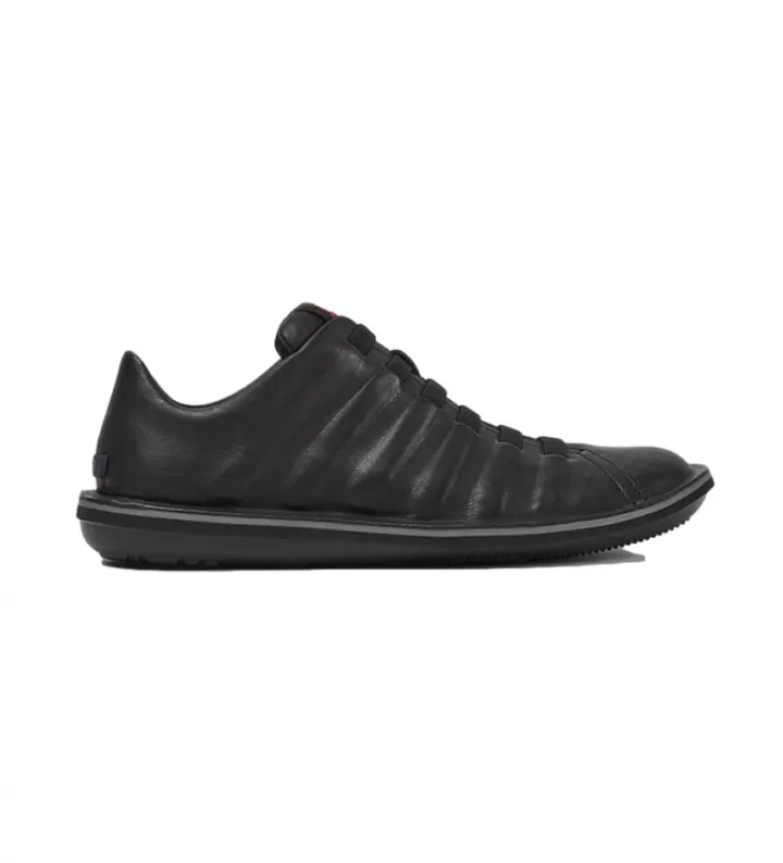 Camper para hombre. 18751-048 Zapatillas de piel Beetle negro (39), Plano, Ninguno, Casual