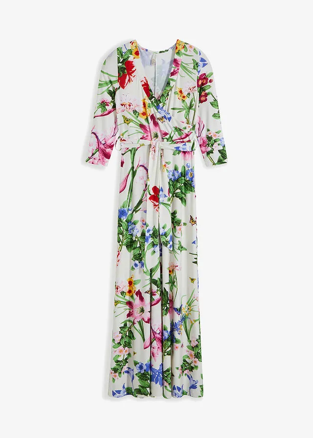 Vestido maxi con mangas 3/4