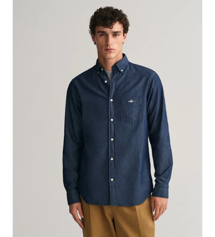 Gant para hombre. 3000400 Camisa Regular Fit marino (3XL), Casual, Algodón, Clásico, Manga larga