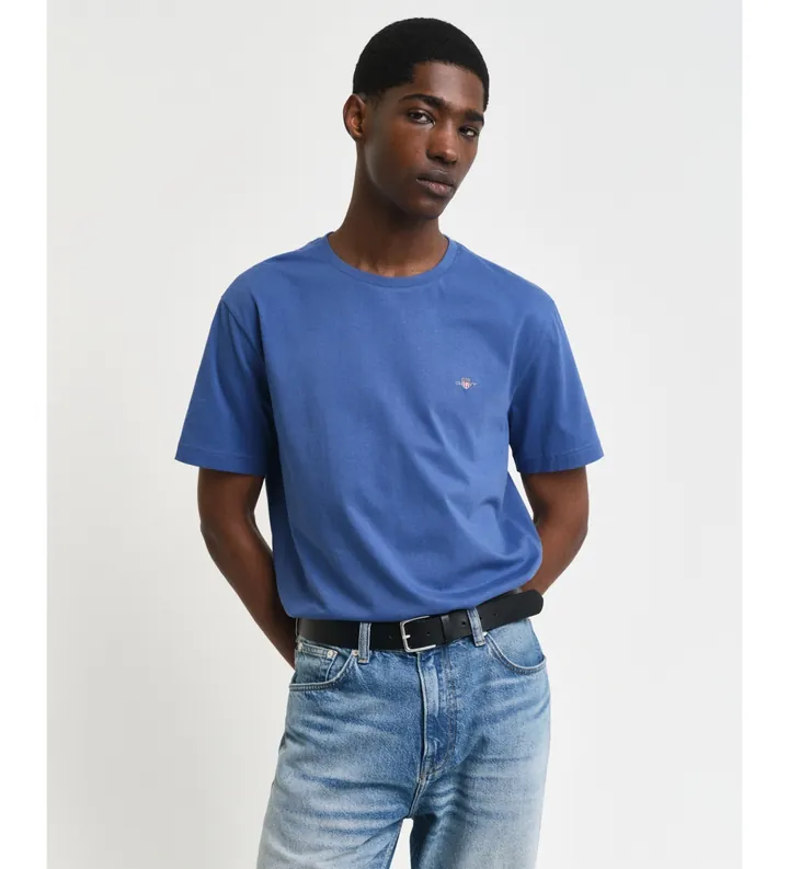 Gant para hombre. 2003184 Camiseta Shield azul (4XL), Casual, Algodón, Manga corta