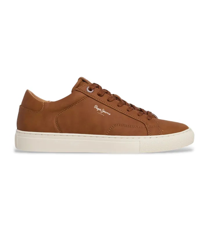 Pepe Jeans para hombre. PMS00048 Zapatillas Joe basic marrón (44), Plano, Cordones, Casual