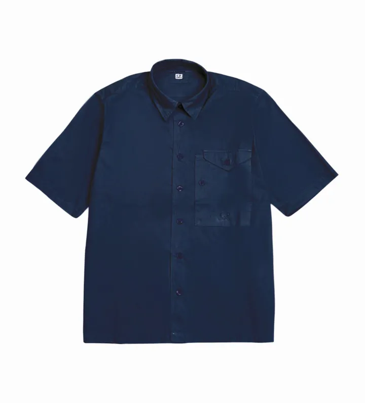 C.P. Company para hombre. 18CMSH249A005328G Camisa Bolsillo marino (S), Casual, Algodón, Manga corta