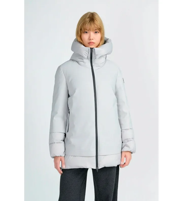 Canadian Classics para mujer. CN.G224111W Abrigo Becancour gris azulado (M), Casual, Poliéster