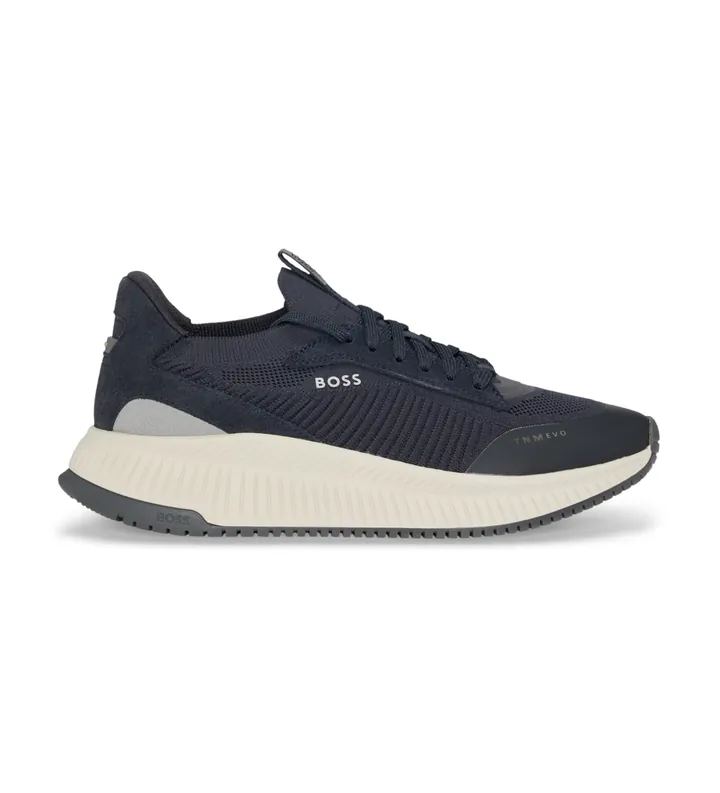 BOSS para hombre. 50523113 Zapatillas TTNM EVO con empeines de punto marino (46), Plano, Cordones, Casual
