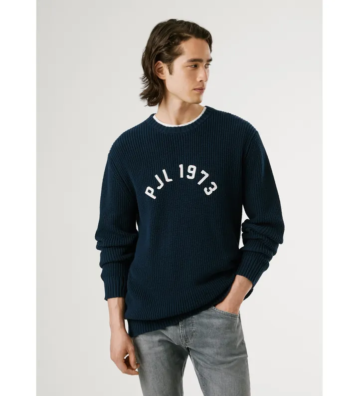 Pepe Jeans para hombre. PM7000006 Jersey Powell marino (L), Casual, Algodón