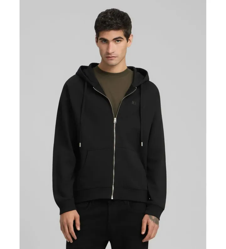 Replay para hombre. M3188.000.23802 Sudadera Logo negro (L), Casual, Algodón