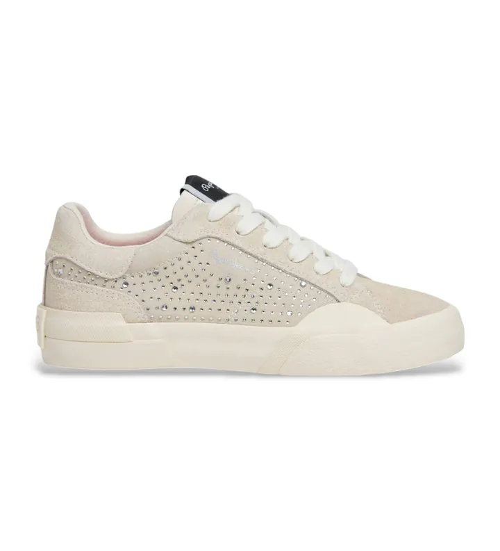 Pepe Jeans para mujer. PLS300011 Zapatillas Milan Shine gris (37), Plano, Cordones, Casual