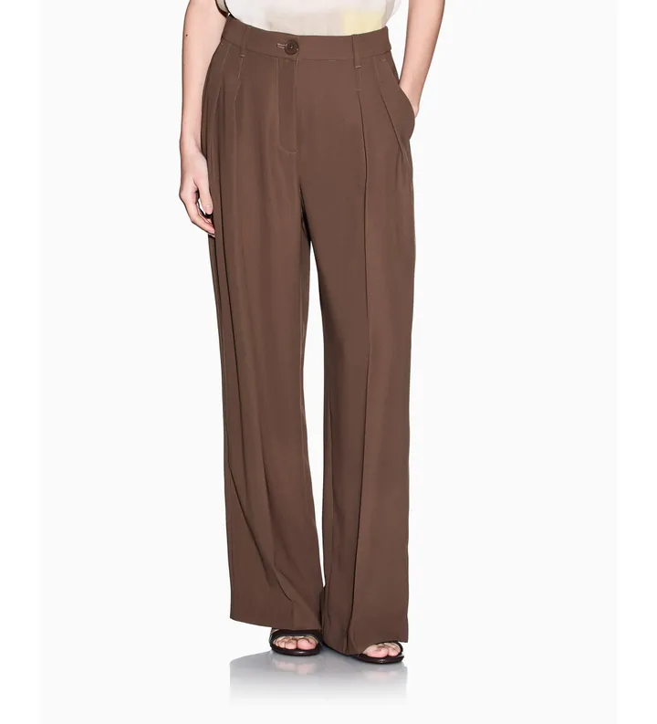 A|X Armani Exchange para mujer. XW001939AF21529U6136 Pantalón Alto marrón (L), Casual, Clásico, Poliéster