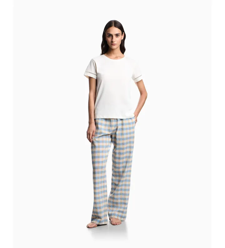 Emporio Armani para mujer. EW003043_AF19039 Pantalón Nightwear azul (L), Homewear, Algodón