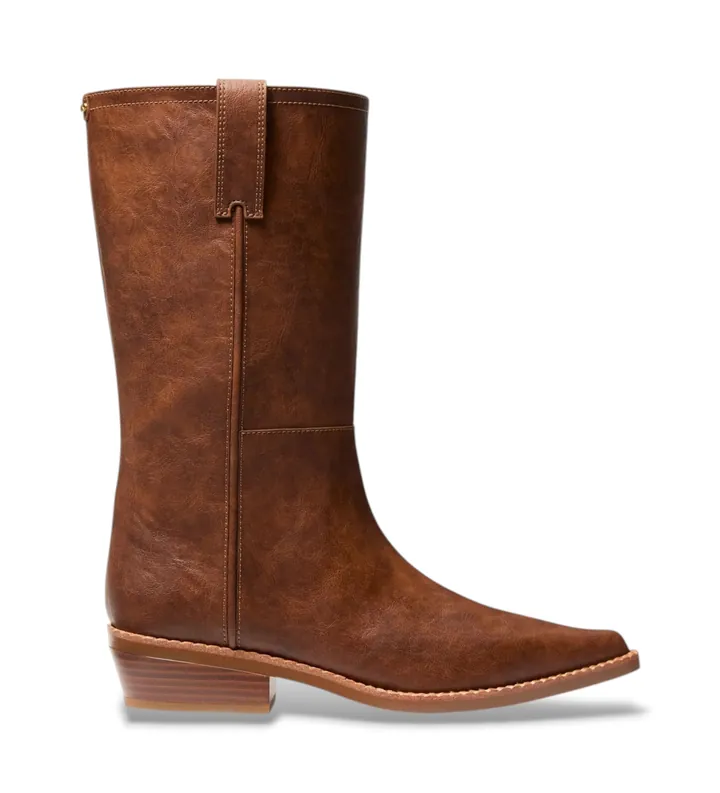 Michael Kors para mujer. 40T6FRMB6L Botas de Piel Farren marrón (36), 3 a 5cm, Cremallera, Casual