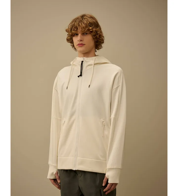 C.P. Company para hombre. RCCMSS715A005086W Sudadera Diagonal Raised Fleece Goggle blanco (L), Casual, Algodón, Manga larga