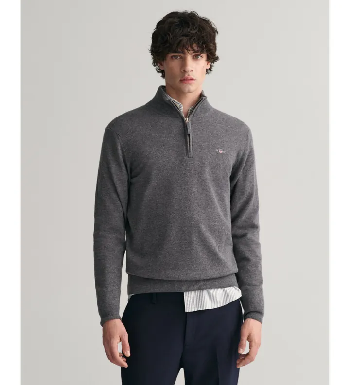 Gant para hombre. 87213 Jersey de algodón con media cremallera Casual
gris (M)