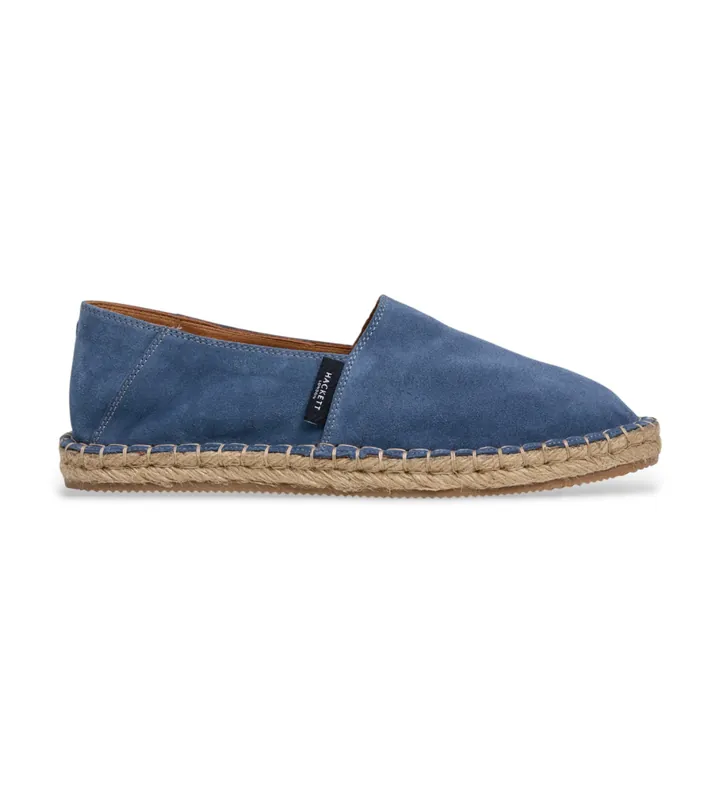Hackett London para hombre. HMS200102 Alpargatas de ante Baywatch azul (45), Plano, Ninguno, Casual