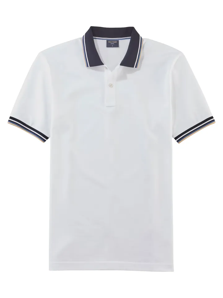 OLYMP Camiseta crema / navy / blanco