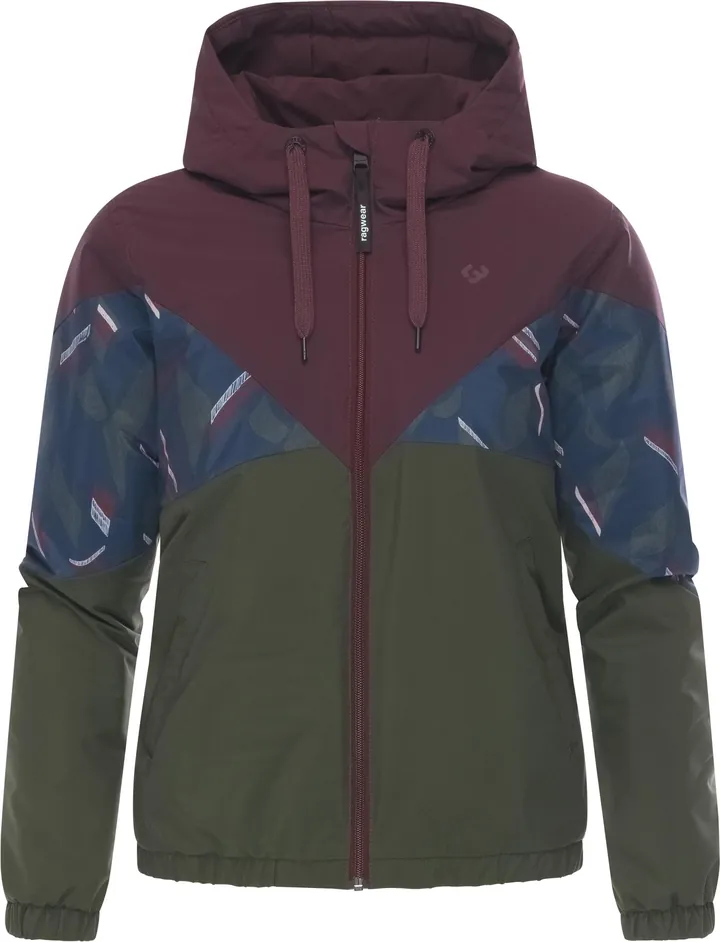 Ragwear Chaqueta funcional 'Rochele Youmodo' azul oscuro / verde / rojo vino / blanco