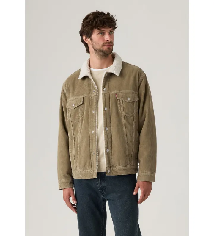 Levi's para hombre. A5784-0022 Chaqueta de pana Night marrón (L), Casual, Algodón