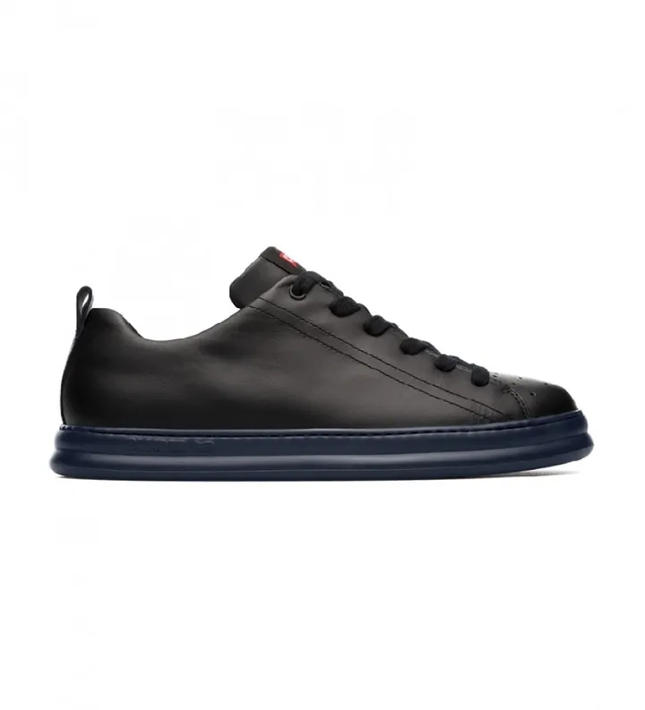 Camper para hombre. K100226-017 Zapatillas de piel Runner negro (39), Plano, Cordones, Casual