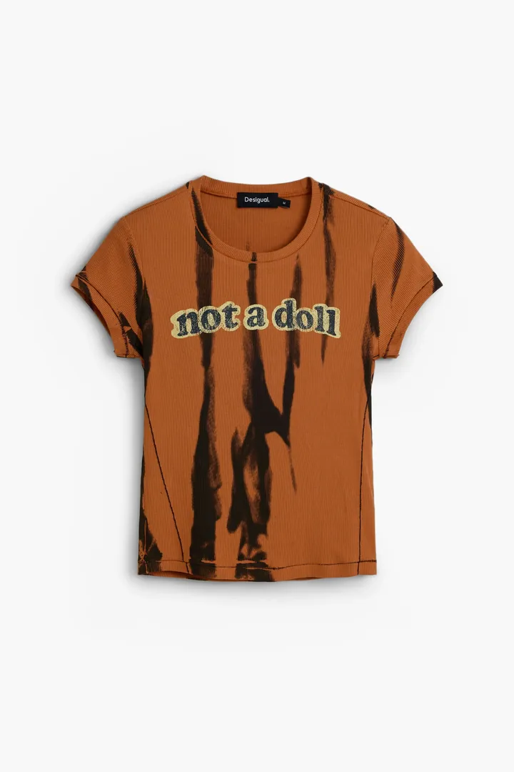 Desigual, Camiseta estampado tie dye, Mujer, Algodon, Naranja, L