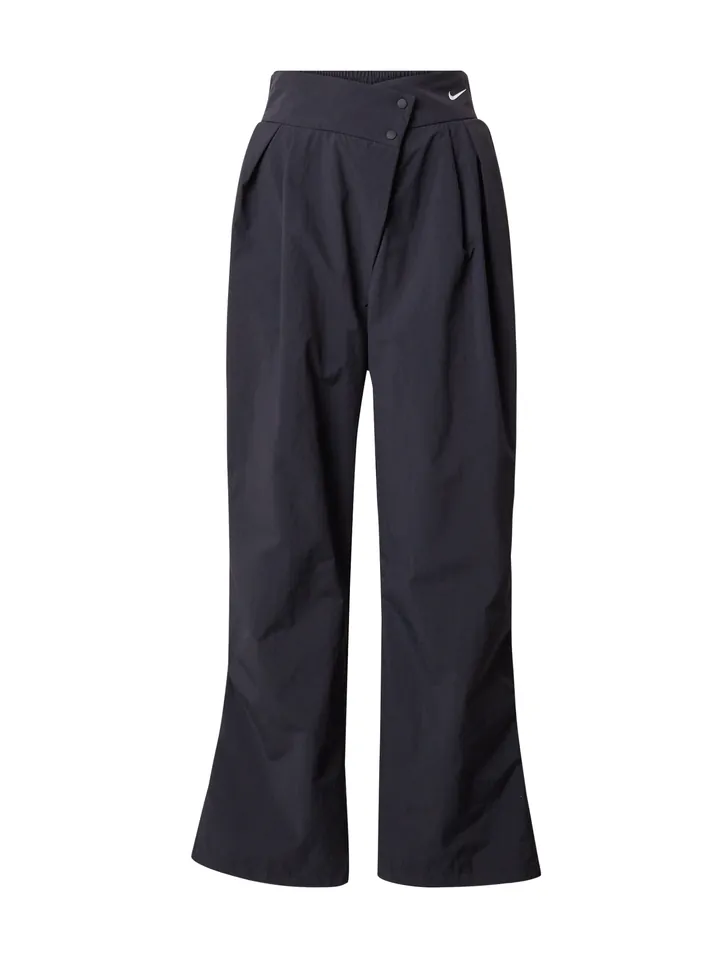 Nike Sportswear Pantalón plisado negro / blanco