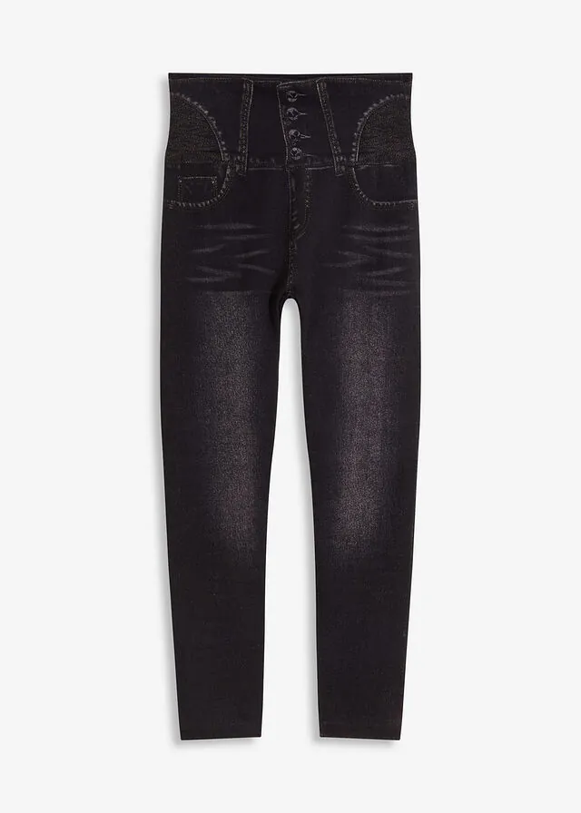 Leggings tipo medias, moldeadores, en look vaquero