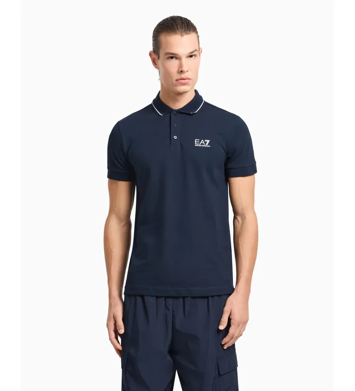 EA7 para hombre. 8NPF16_PJVUZ Polo Core Identity marino (4XL), Casual, Deportivo, Algodón, Multideporte, Manga corta