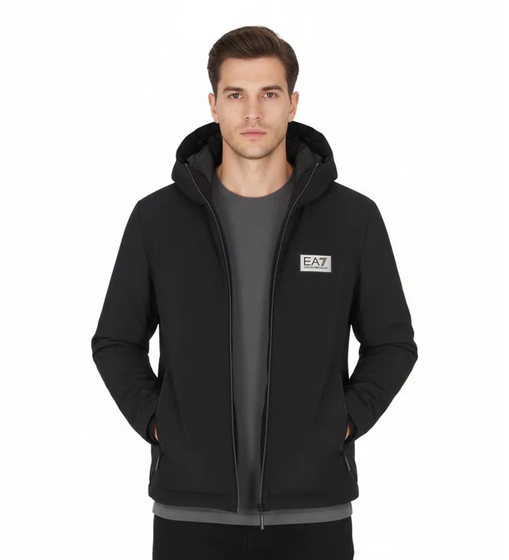 EA7 para hombre. 7M001020_AF13563 Chaqueta Gold Label negro (S), Casual, Poliamida