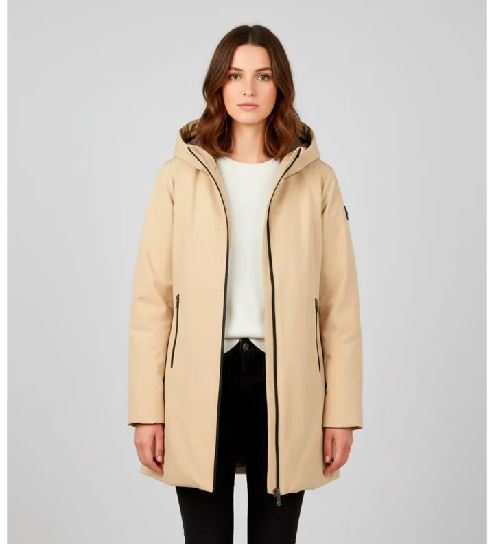 Canadian Classics para mujer. CN.G224381WLG Chaqueta Yorkton verde (M/L), Beige, Casual, Algodón