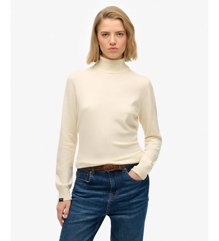 Superdry para mujer. W6110645A Jersey Classic Turtle beige (L), Casual, Poliéster