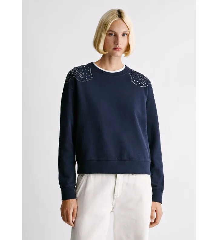 Pepe Jeans para mujer. PL5800027 Sudadera Ellis marino (M), Casual, Algodón