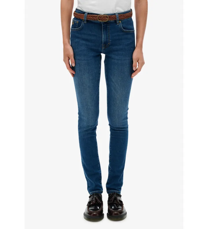Superdry para mujer. W7011258A Jeans Mide Rise azul (26/30), Casual, Algodón