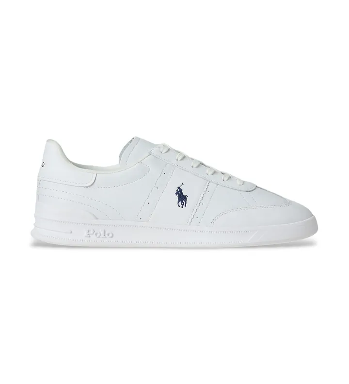 Polo Ralph Lauren para hombre. 809971288001 Zapatillas de Piel Aera blanco (44), Plano, Cordones, Casual