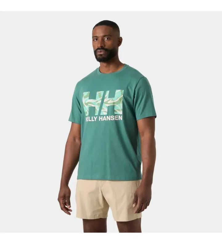 Helly Hansen para hombre. 54599 Camiseta Core Graphic T 2.0 verde (M), Casual, Algodón, Manga corta