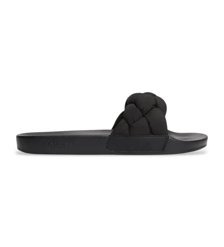 Tommy Jeans para mujer. EN0EN02975 Chanclas con pala trenzada acolchada negro (37), Plano, Ninguno, Casual