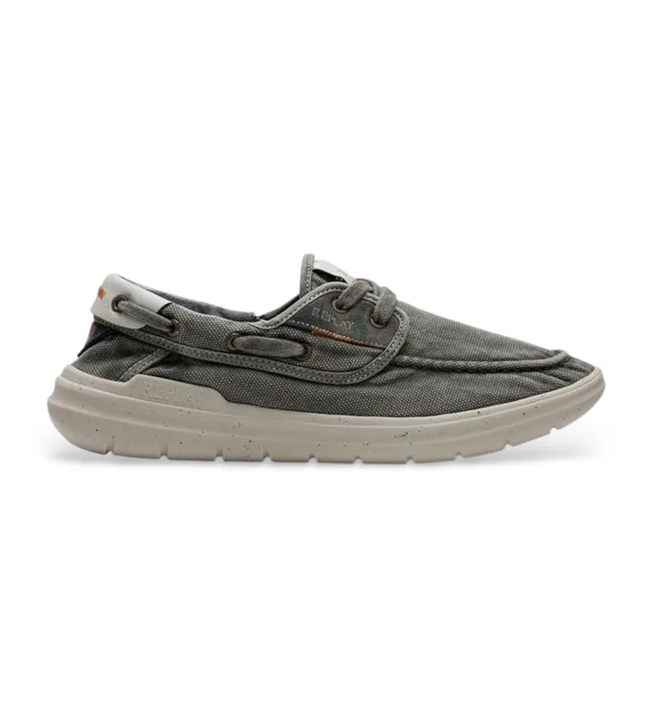 Replay para hombre. RSM30001T Zapatillas Instant Boat verde (45), Tela, Plano, Cordones, Casual