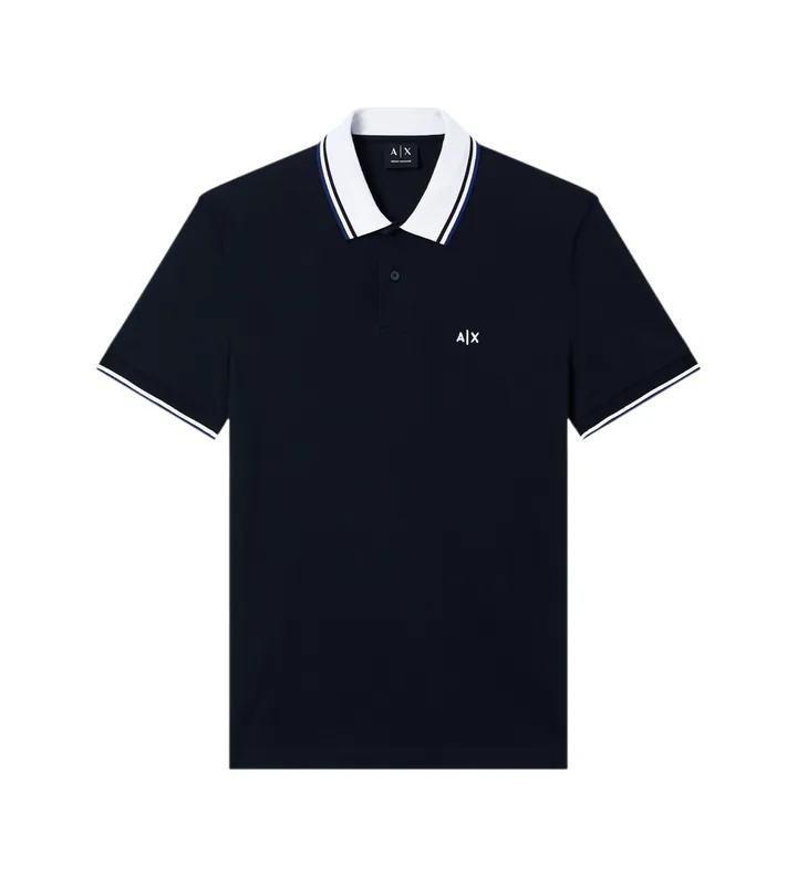 A|X Armani Exchange para hombre. XM002350AF10366UB101 Polo Slim-fit marino (L), Casual, Verde, Algodón, Manga corta