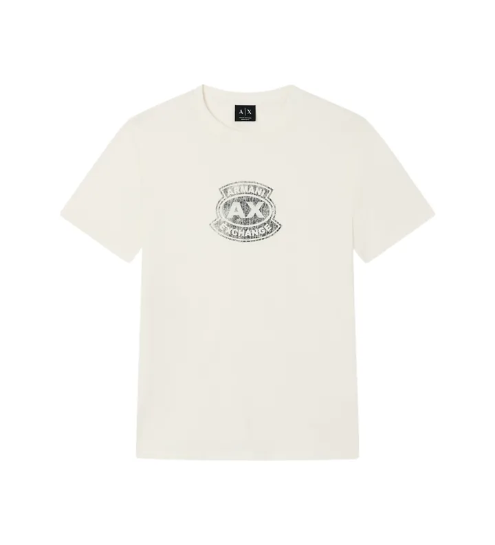 A|X Armani Exchange para hombre. XM002776AF10356U1074 Camiseta classic crema (L), Blanco, Casual, Algodón, Manga corta