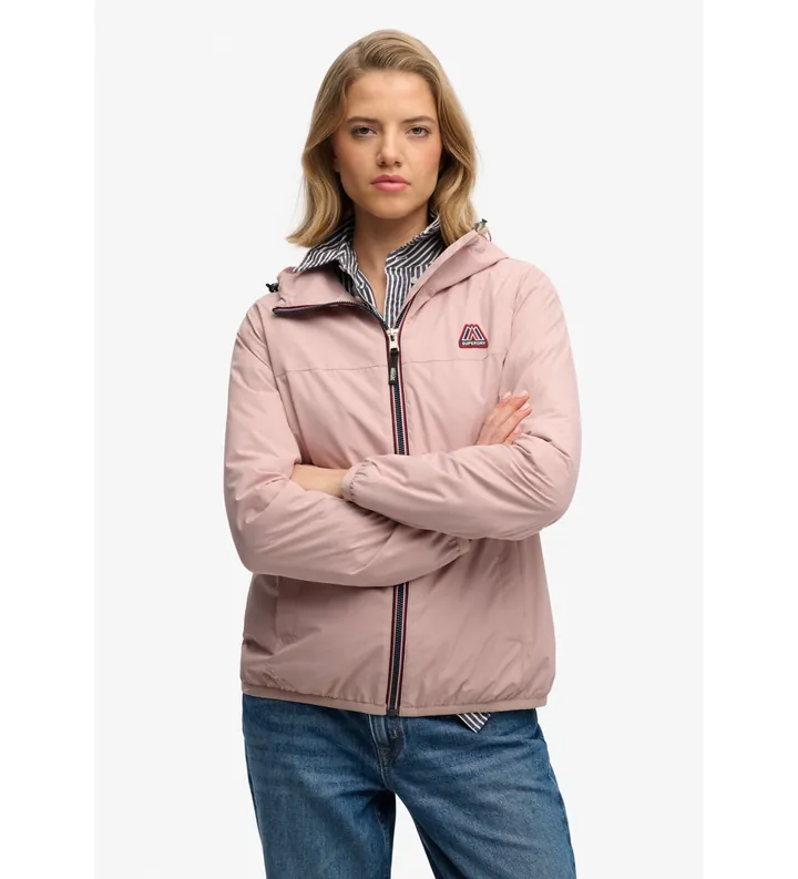 Superdry para mujer. W5012075A Chaqueta Cortavientos Essential Tri rosa (L), Casual, Poliéster, Outdoor