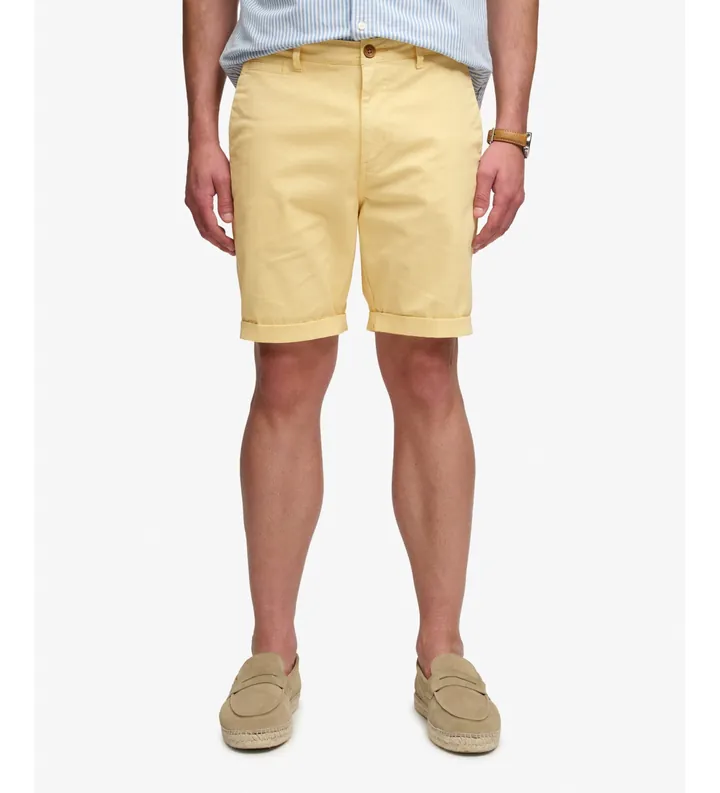 Superdry para hombre. M7110486A Pantalón Corto Premium Regular Chino amarillo (32), Casual, Algodón