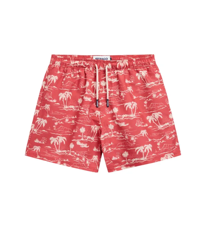 Sebago para hombre. 77116WW Bañador Sandbeach (L), Rojo, Beachwear, Poliéster