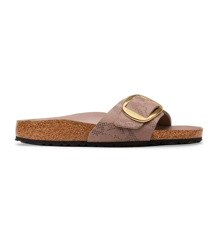 Birkenstock para mujer. 1032935 Sandalias Madrid Big Buckle (Ajuste Estrecho) taupe (36), Plano, Ninguno, Casual