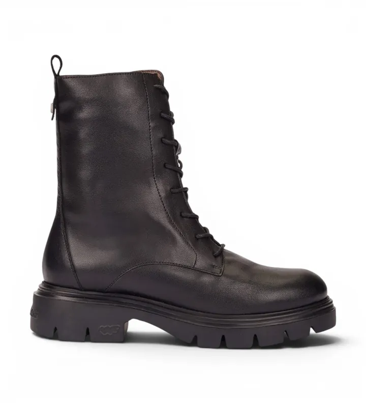 Wonders para mujer. A-4313 Botines de Piel Alice negro (36), Plano, Cordones, Casual