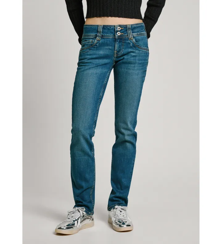 Pepe Jeans para mujer. PL204159IA1 Jeans en fit regular Iconic Gen azul (29/30), Casual, Algodón, Denim, Sostenible