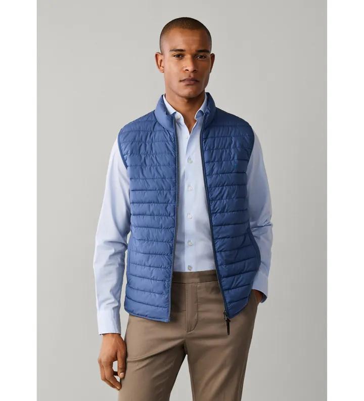 Hackett London para hombre. HM4000197 Chaleco Ultra azul (L), Casual, Poliéster