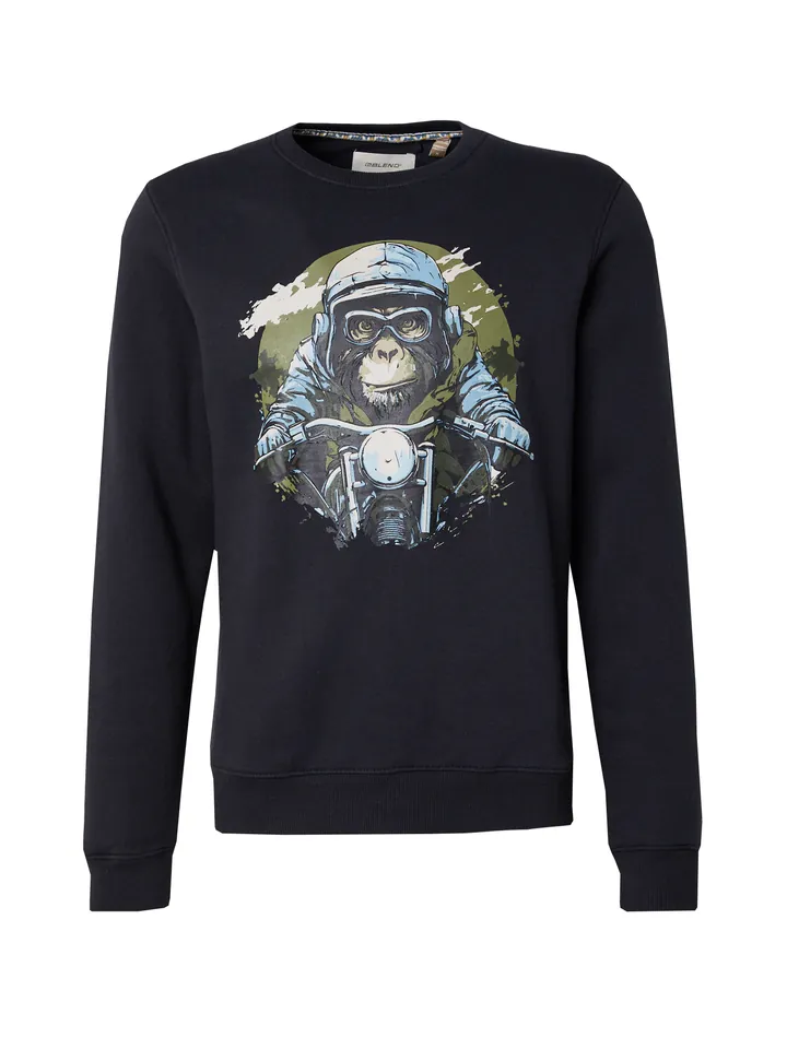 BLEND Sudadera azul claro / oliva / negro / blanco