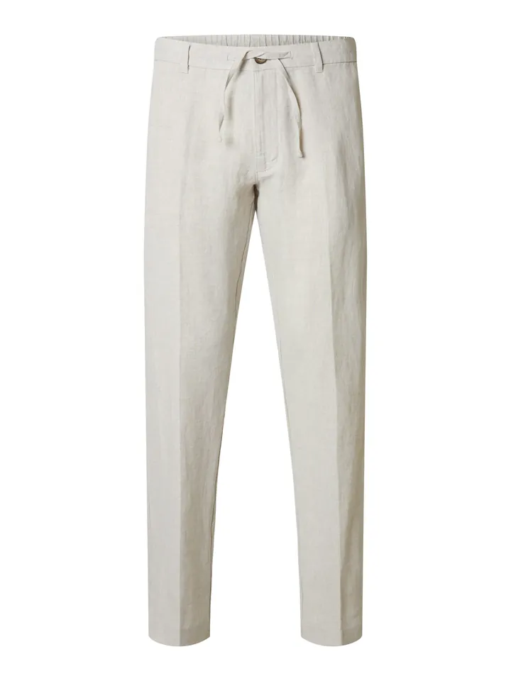SELECTED Pantalón de pinzas 'SLH196-Leroy' greige