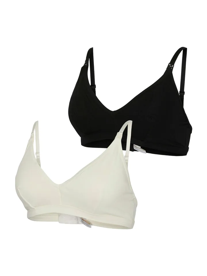 MAMALICIOUS Sujetador de lactancia 'MLLeyla Feed Me' negro / blanco