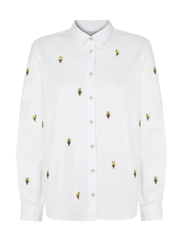 TATUUM Blusa 'Edina'  amarillo / dorado / negro / blanco